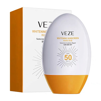VEZE, Солнцезащитный отбеливающий крем Whitening Sunscreen SPF50 PA+++, 45мл