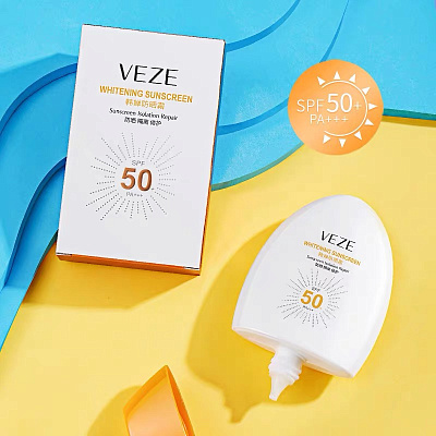 VEZE, Солнцезащитный отбеливающий крем Whitening Sunscreen SPF50 PA+++, 45мл