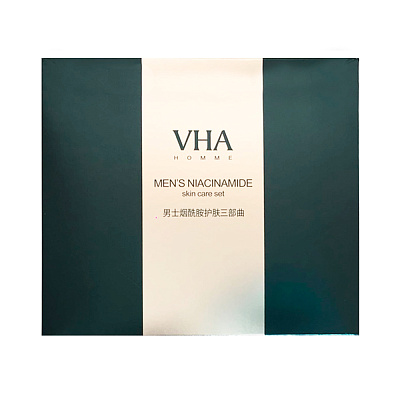 VHA, Набор косметики для мужчин с ниацинамидом Mens Niacinamide Skin Care Set (3 средства)