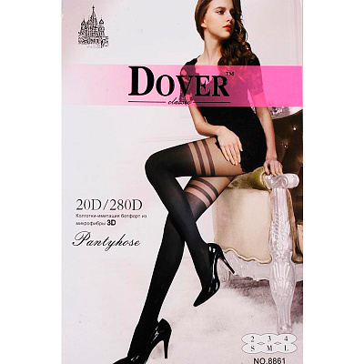 Dover, колготки-имитация чулков с 2 полосами, 20 D/280D