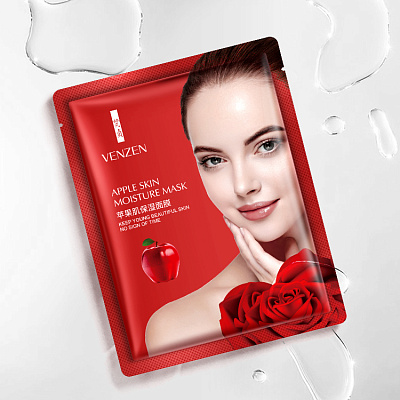 Venzen, Увлажняющая маска для лица c экстрактом яблока Apple Skin Moisture Mask, 25г