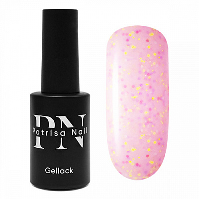 Patrisa Nail, Гель-лак Donuts №841 (розовый с цветной крошкой), 8 мл