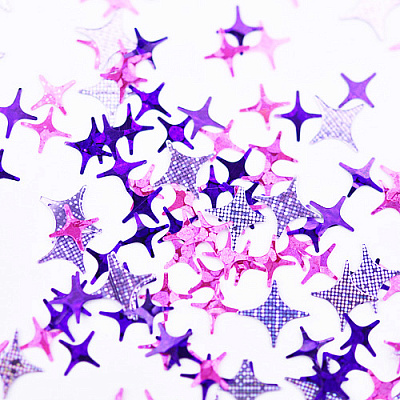 Patrisa Nail, Камифубуки №К98 «Звездный микс» лиловый, розовый, фиолетовый голография, 5гр