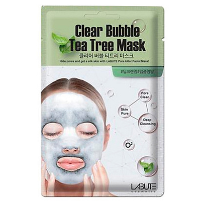 LABUTE, Маска кислородная Clear Bubble Tea Tree Mask (чайное дерево), 20 гр