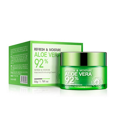 BIOAQUA, Освежающий и увлажняющий крем-гель для лица и шеи, Refresh & Moisture Аloe Vera 92%, 50 г