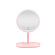 Зеркало для макияжа круглое с подсветкой TableTop Mirror, розовое на розовой овальной подставке (29см*19см)