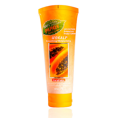 WOKALI, Скраб для лица с Экстрактом Папайи и косточками Абрикоса Papaya Facial Scrub Jam, 120 мл